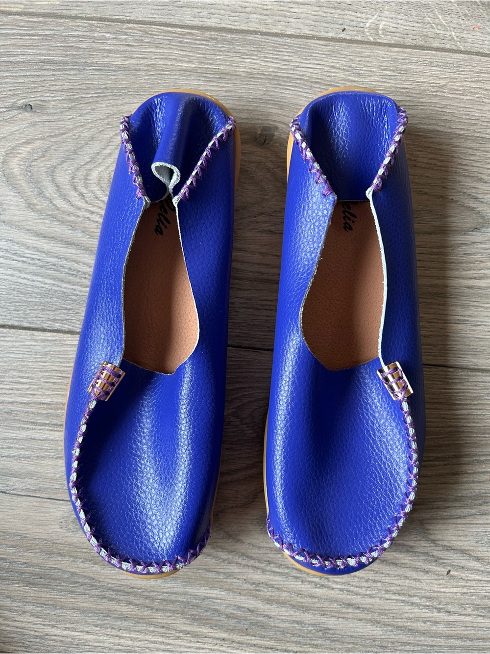 Venus Celia Loafers Flats Purple Leather Walking Trendy Size EU 41 US 9.5